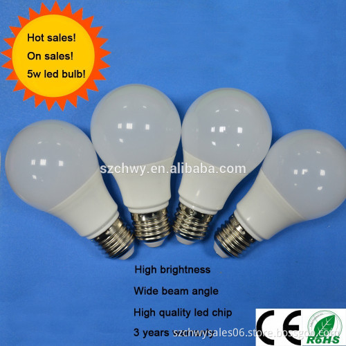 New product 5w led bulb with 2 years warranty